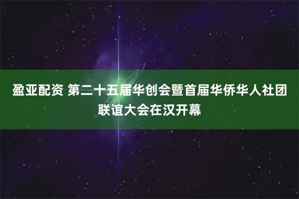 盈亚配资 第二十五届华创会暨首届华侨华人社团联谊大会在汉开幕
